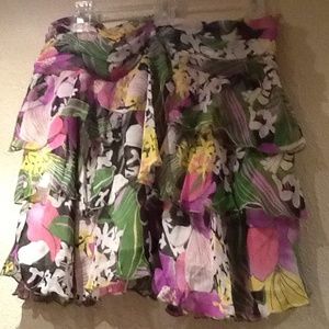 - Printed silk skirt